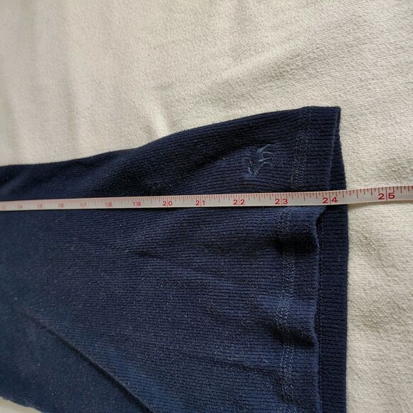 Abercrombie & Fitch S Cute Stretch Navy Ribbed Ruffle Tank Top Y2K Preppy Cami - Picture 9 of 9